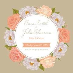 Flower wedding invitation card, save the date card, greeting car