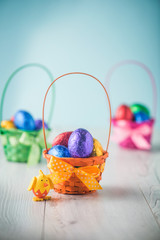Easter eggs in a basket