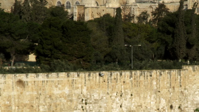 Stock Video Footage of the Muslim Cemetery and Golden Gate of Jerusalem filmed in Israel at 4k with Red.