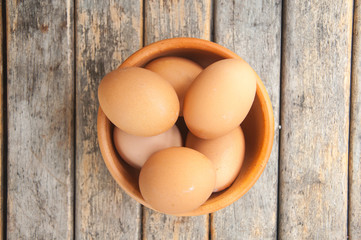 top view of eggs in bowl