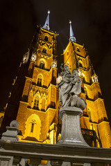 Holy Mother Statue in front of St. John the Baptist Cathedral in Wroclaw, Poland