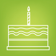 Birthday cake line icon