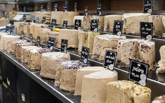 Halva at Machane Yehuda Market. Jerusalem, Israel.