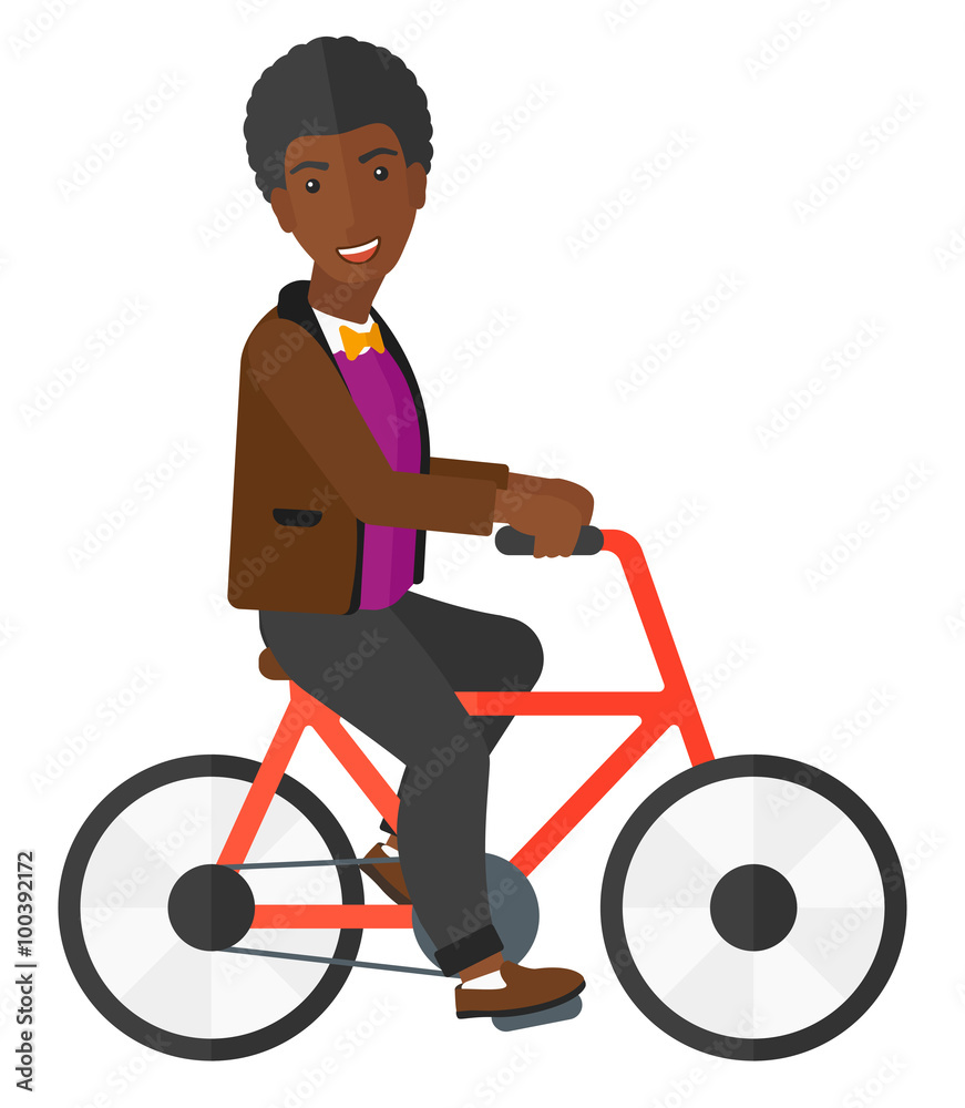 Canvas Prints Man riding bicycle.