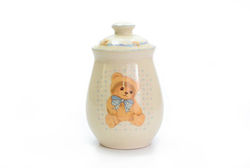 Ceramic Jar on white background