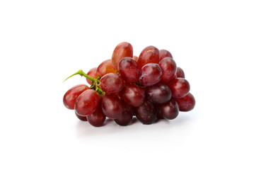 Red grapes isolated on white background