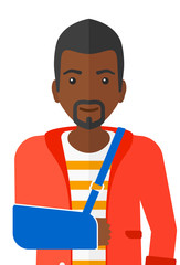 Man with broken arm.