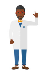 Doctor showing finger up.