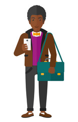 Man using smartphone.