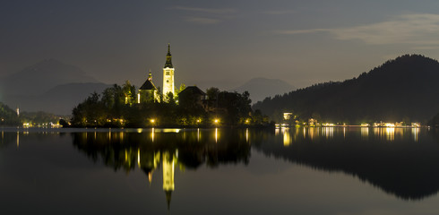 Obraz premium Kościół na wyspie,Bled,Słowenia