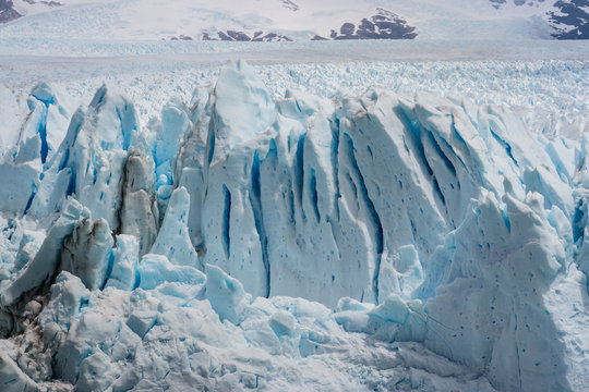 ice crevasses on Perito Moreno Glacier in Patagonia
