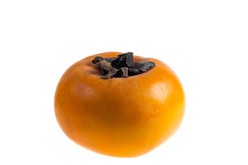 Persimmon fruit on white background..