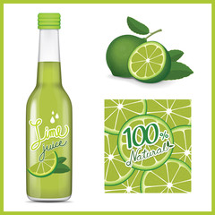 Fresh lime juice with bottle