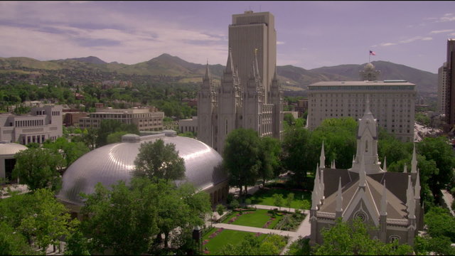 Construction site near Temple Square in Salt Lake City Utah.