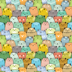 Cats seamless pattern