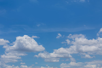 fluffy cloud on clear blue sky background