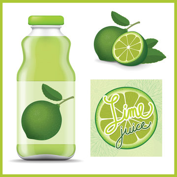 Fresh Lime Juice With Bottle