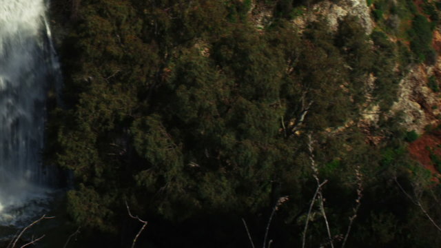 Royalty Free Stock Video Footage panorama of Tahana Waterfall shot in Israel at 4k with Red.