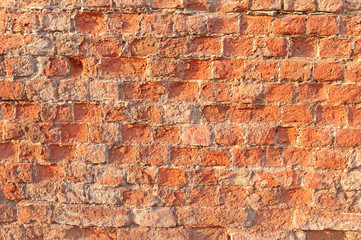 Ancient cut away brick wall background
