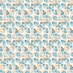 Vector seamless pattern. Consists of geometric elements on a white background. The elements have a triangular shape and different color.
