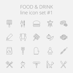 Food and drink icon set.