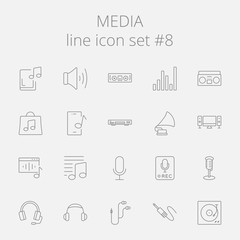 Media icon set.