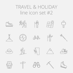 Travel and holiday icon set.