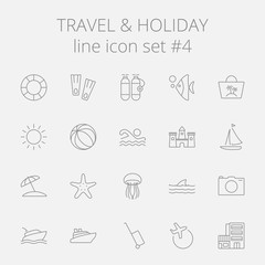 Travel and holiday icon set.