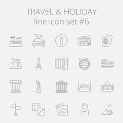 Travel and holiday icon set.