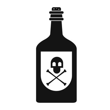 Poison bottle black simple icon 