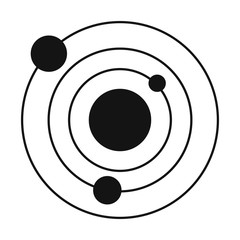 Solar system black simple icon