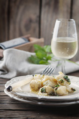 Italian traditional codfish with onion and parsley
