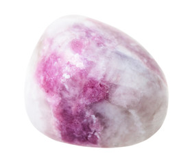 pink sodalite gemstone pebble isolated