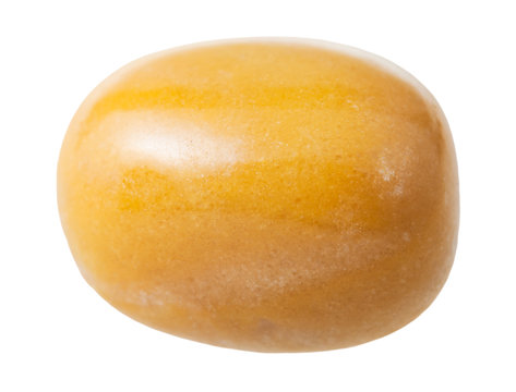 yellow jasper gemstone isolated on white