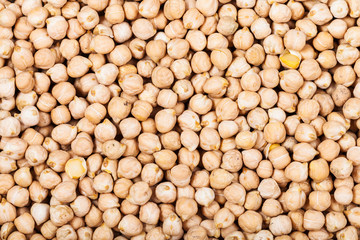 many raw white chickpeas