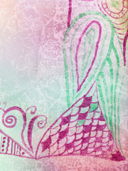 hand drawing abstract decor of silk batik