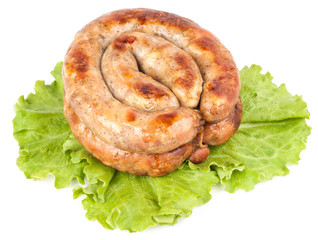 German sausages isolated on white