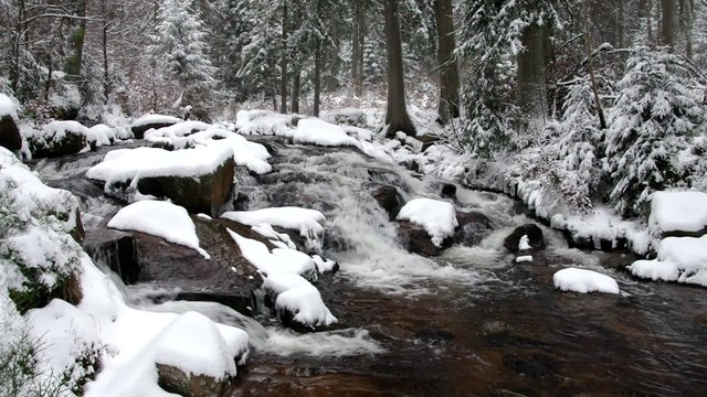 Bodewasserfall Winter vid 03
