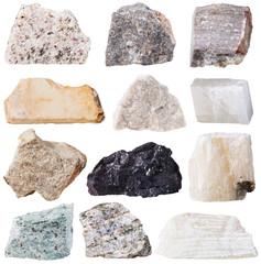 set from 12 specimens of rock stones