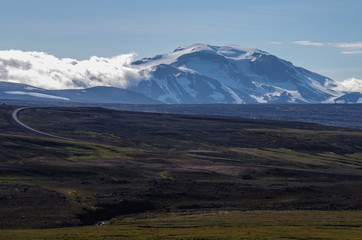 Higrhlinds view to Snaefell volcano , Iceland