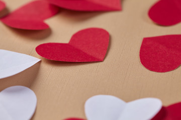 Fototapeta premium paper hearts on Valentine's Day