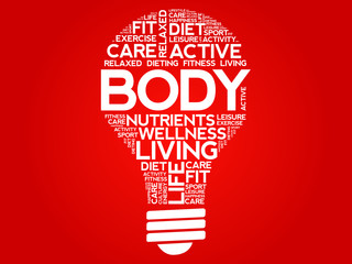 Fototapeta premium BODY bulb word cloud, health concept