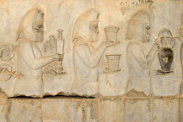 Detail of a relief in Persepolis in Iran