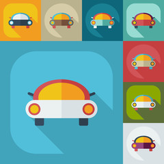 Naklejka premium Flat modern design with shadow icons car