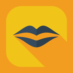 Flat modern design with shadow icons lips