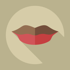 Flat modern design with shadow icons lip