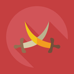 Flat modern design with shadow icons sword