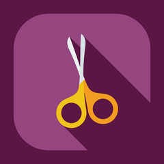 Flat modern design with shadow icons scissors