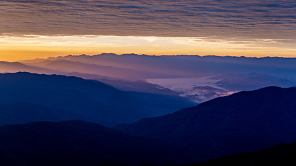 twilight time with mountain view