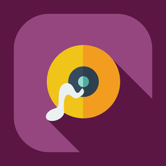 Flat modern design with shadow icons music